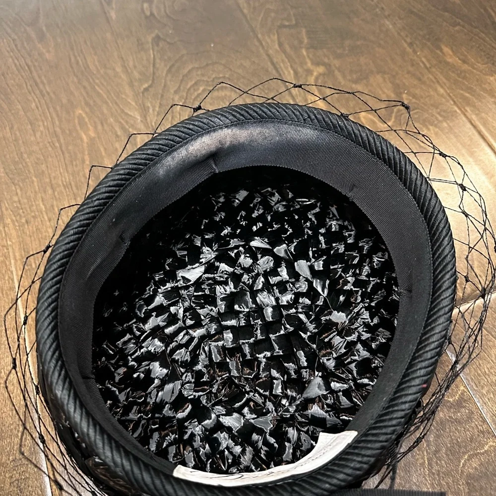 1950's Darcel Exclusive Vintage Cocktail Hat Black Netted Fascinator